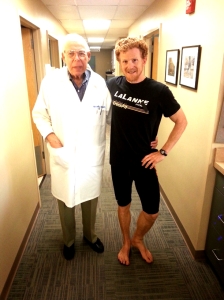 Visiting with Dr. Misken - thanks for fixing my wonky foot 5 decades ago.. :)